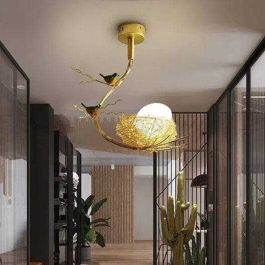 Bird chandelier Rustic luxury tree branch chandelier unique minimalist lamps for Living Room Loft farmhouse chandelier lighting