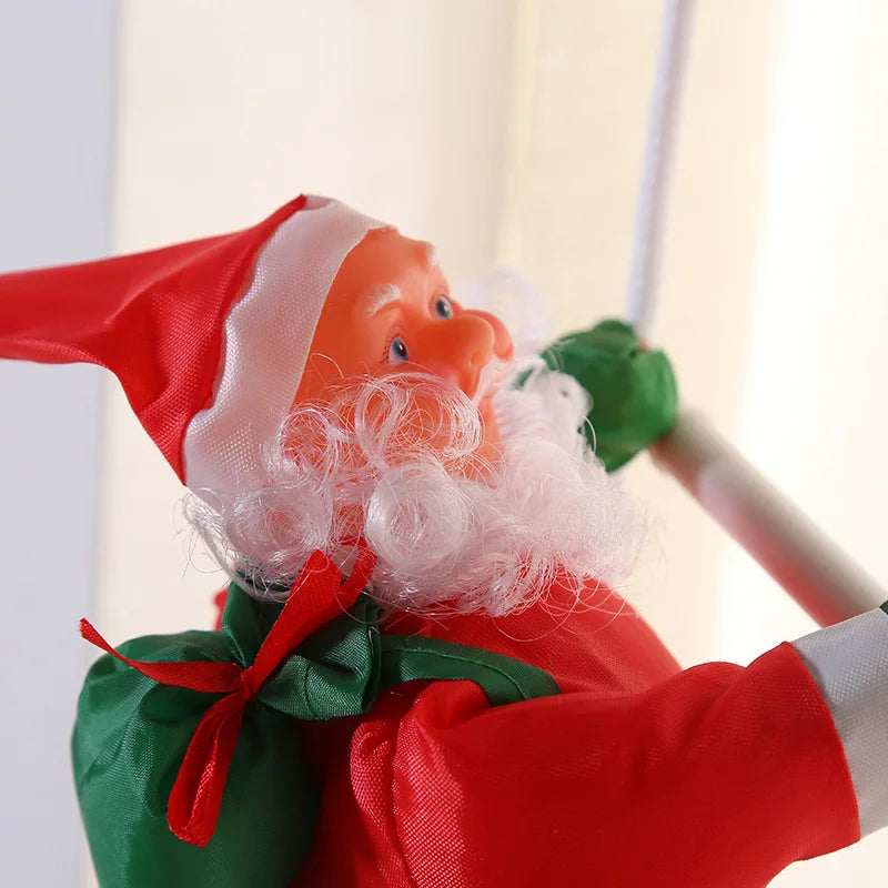 Christmas home Decoration Xmas Gift 2024 Navidad Santa Claus Climbing on Rope Ladder Xmas Trees Pendant Hanging Ornament