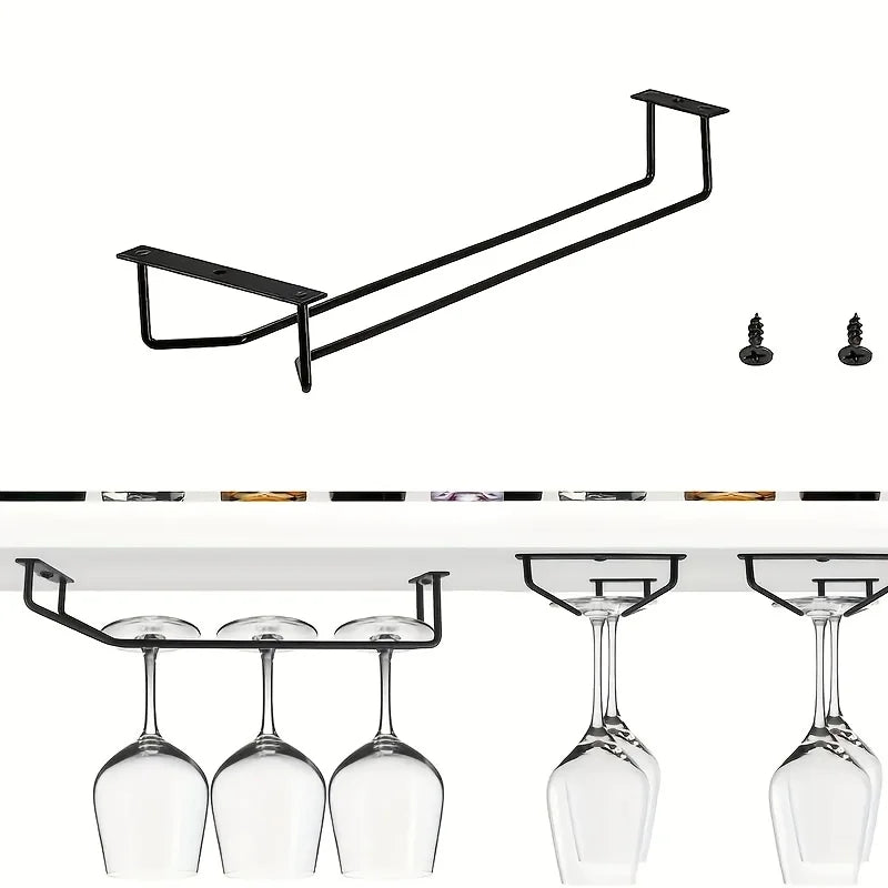Wine Glass Rack, Under Cabinet Wine Glass Holder, Stemware Rack, Hanging Stemware Holder