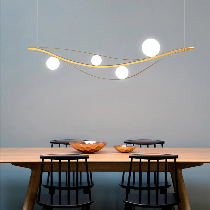 Postmodern chandelier lamp creative personality gold chandelier living room kitchen bar art designer glass bubble lamp