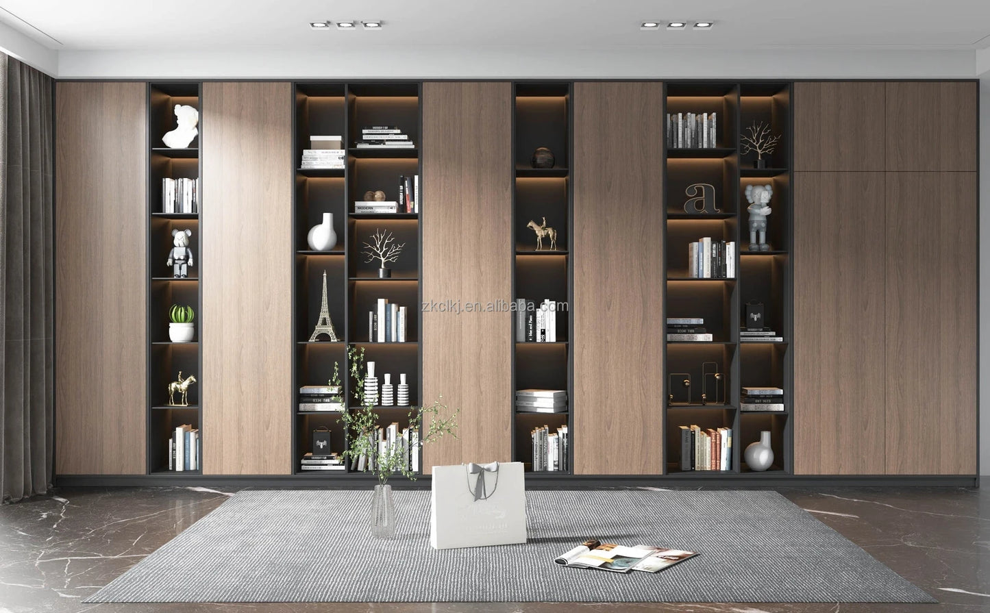 Modern Multifunctional Wooden Wardrobe for Home Bedroom Villa Wine Cellar Apartment Durable Assembly for Mall Furniture