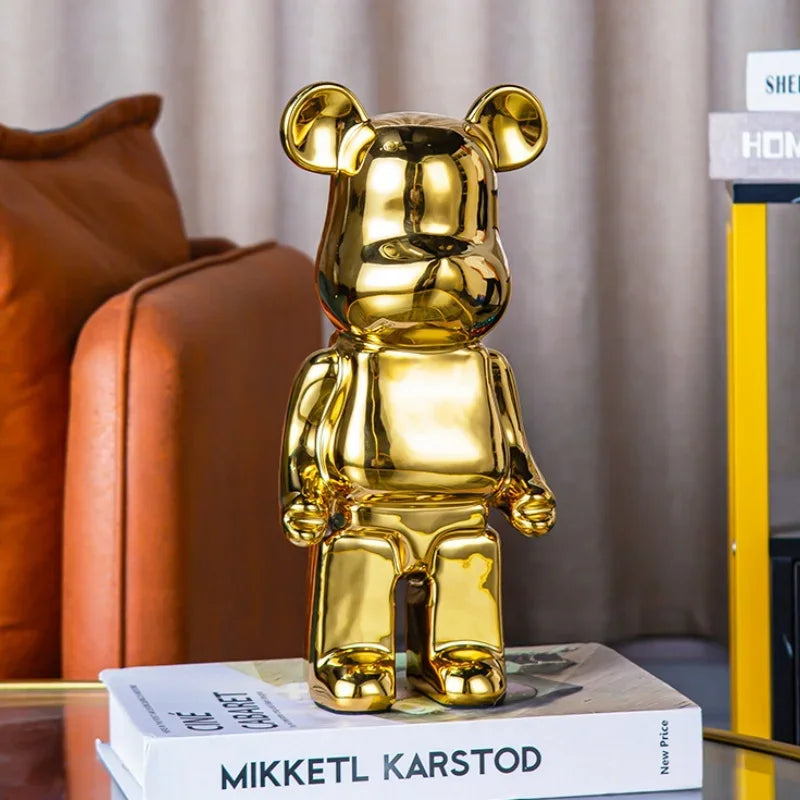 Delicate Bears Figurines Luxury Ceramics Violent Bear Statue Kawaii Cartoon Bear Sculptures Desk Decoration Home Accessories