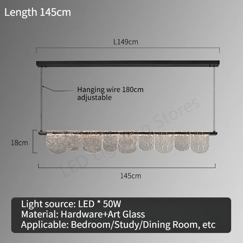 Luxury Living Room LED Chandelier Creative Ice Silk Glass Lamp Home Decoration Dining Room Main Light Bedroom Lighting Fixture