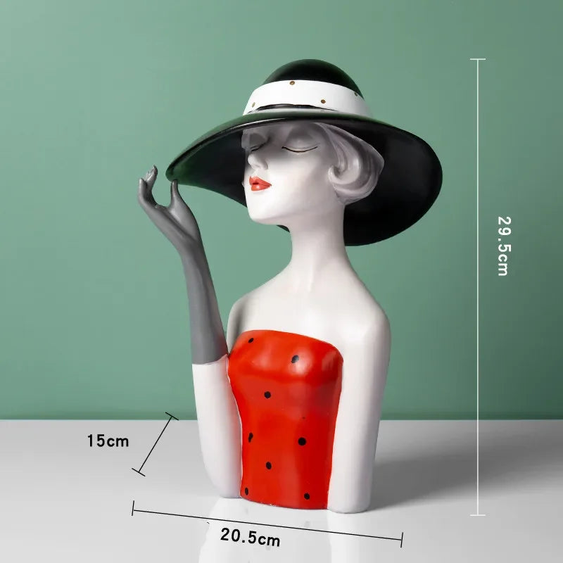 Light Luxury Girl High-Level Sense Ornaments, Living Room Decor, TV Cabinet Desktop, Statue, Shop Window Decor, Crafts, Gift