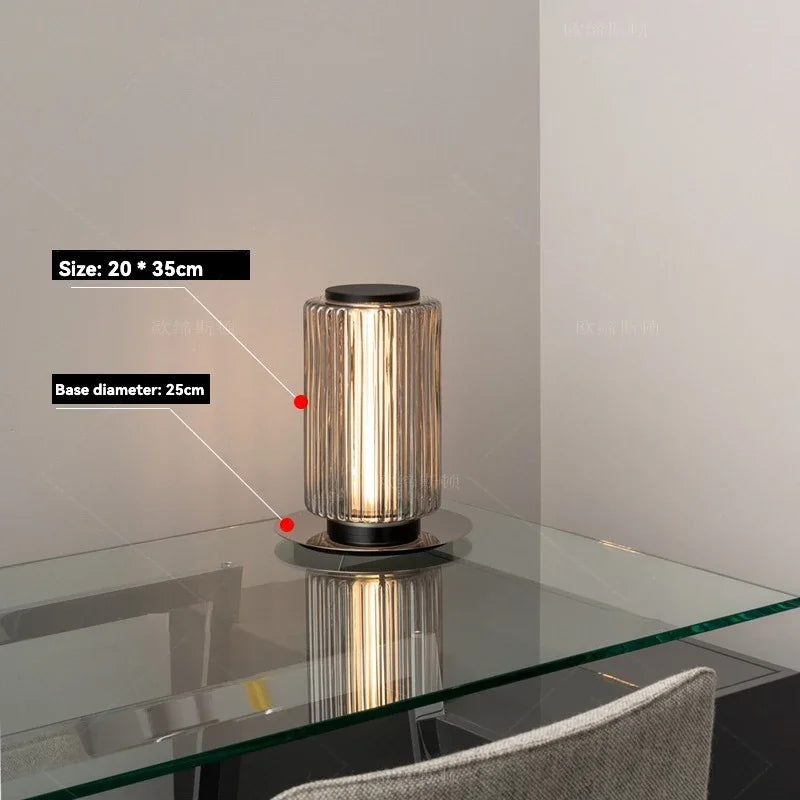 Italian Designer Luster Modern LED Floor Lights For Living Room Bedroom Bedside Table Lamp Home Decor Glass Cylinder Floor Lamps