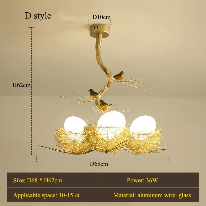 Bird chandelier Rustic luxury tree branch chandelier unique minimalist lamps for Living Room Loft farmhouse chandelier lighting