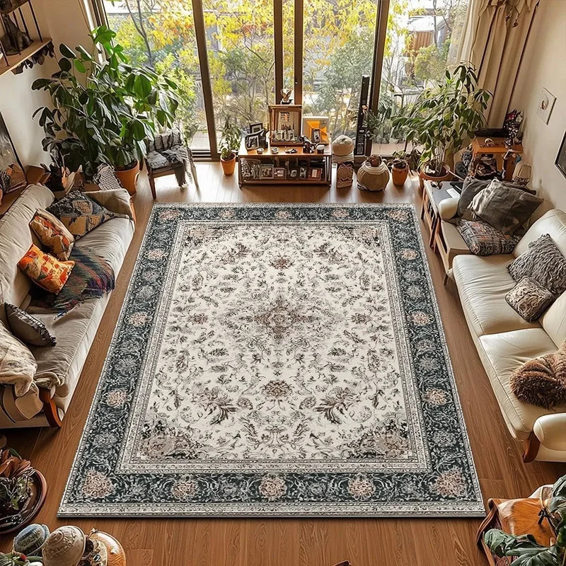 RAKKS Retro Style Rugs for Bedroom Large Area Living Room Decoration Anti-slip Carpet Washable Lounge Floor Mat Home Soft Rug