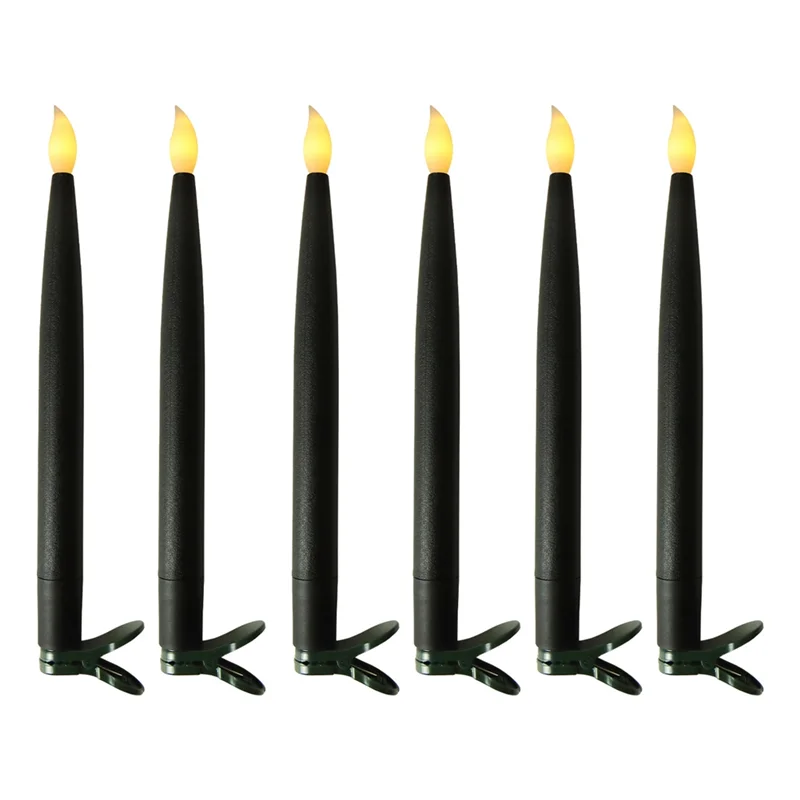 Hanging Floating Flameless Candles With Wand Flameless Taper Candles LED Candles Warm Light Christmas Candlesm12k