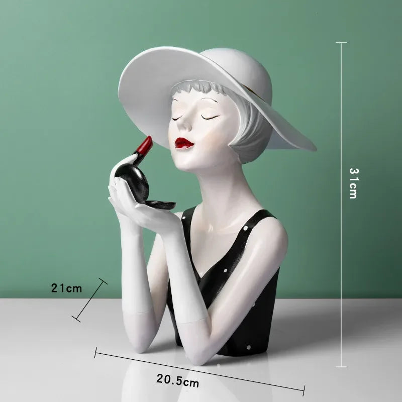 Light Luxury Girl High-Level Sense Ornaments, Living Room Decor, TV Cabinet Desktop, Statue, Shop Window Decor, Crafts, Gift