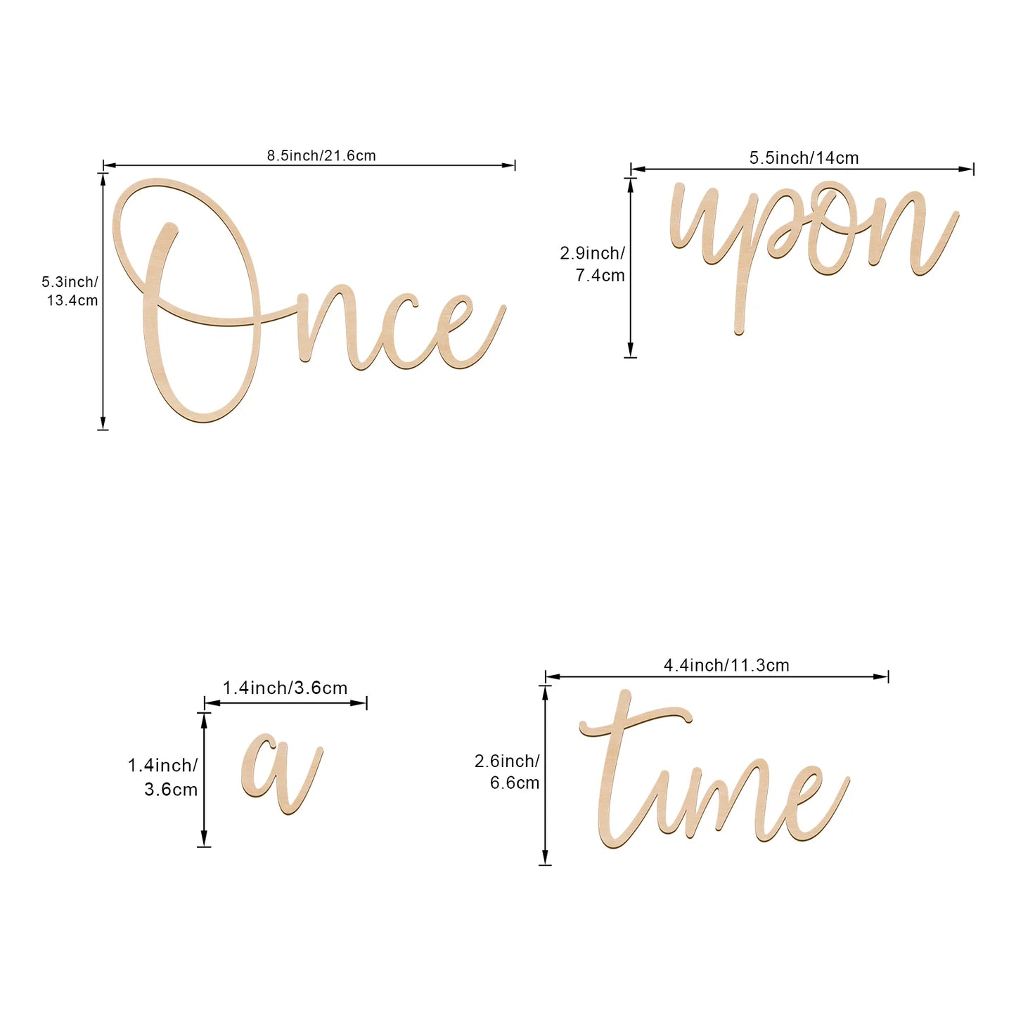 Once Upon A Time Wooden Wall Sign - Nursery, Gaming Room, Bar, Fall Decor, Wall Art, Home & Office Decoration (21.6x13.4cm)
