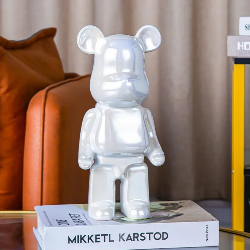 Delicate Bears Figurines Luxury Ceramics Violent Bear Statue Kawaii Cartoon Bear Sculptures Desk Decoration Home Accessories