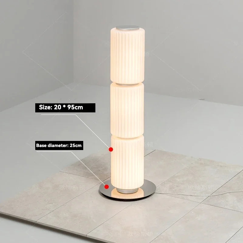 Italian Designer Luster Modern LED Floor Lights For Living Room Bedroom Bedside Table Lamp Home Decor Glass Cylinder Floor Lamps