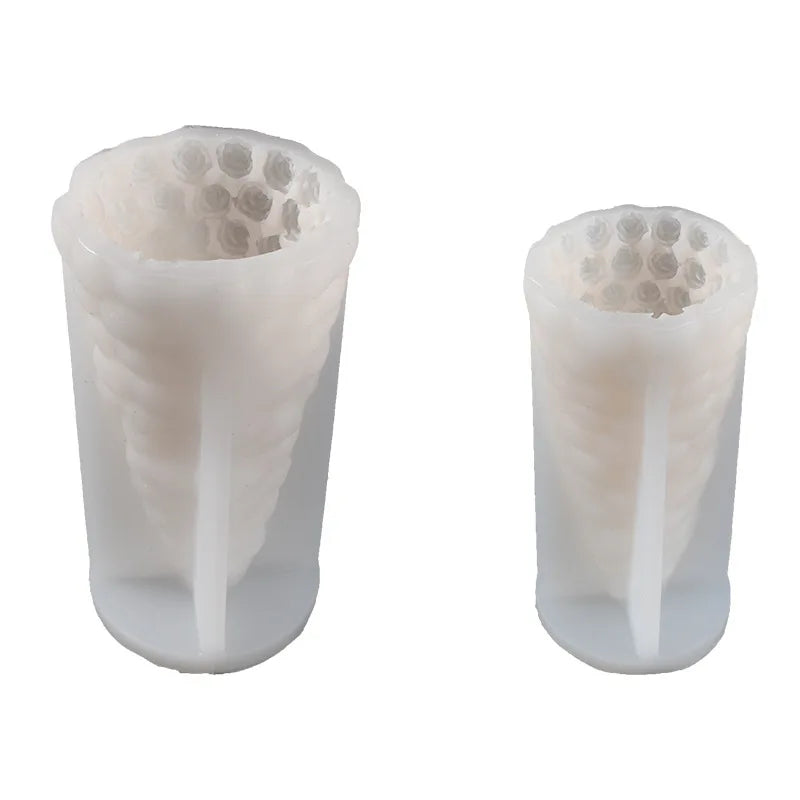 New Mould Rose Christmas Tree Candle Molds Rose Flower Conical Incense Stone Christmas Tree Ornament Silicone Mold