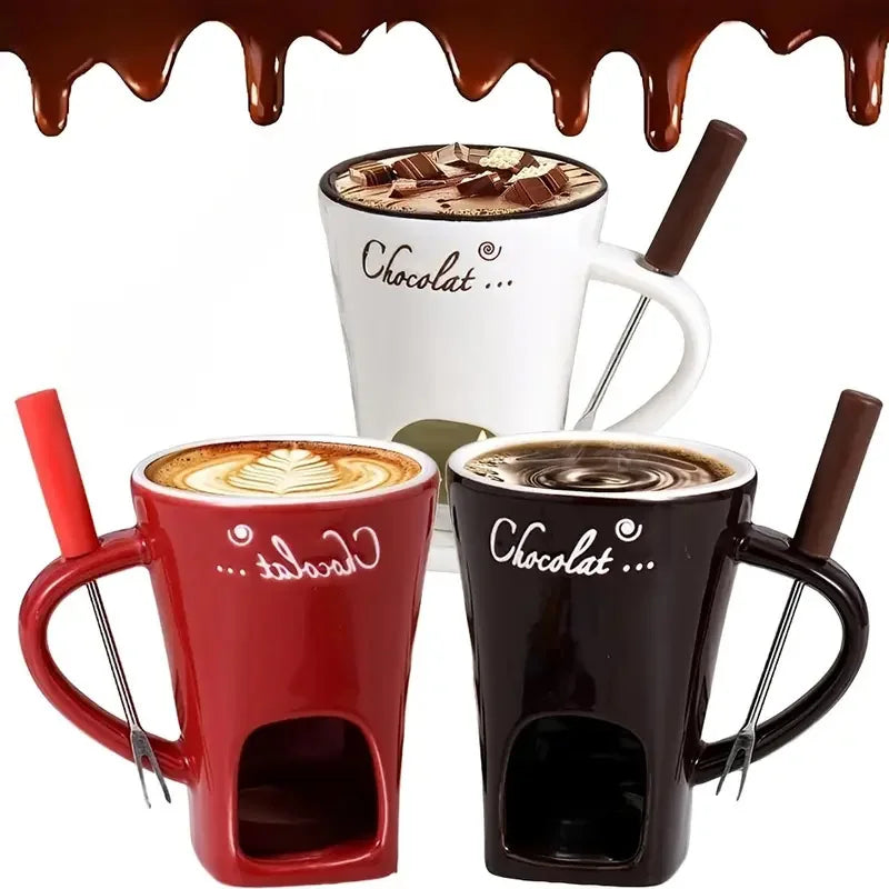 Mugs Coffee Cups Double-Layer Heat-Resistant Ceramic Cup – Anti-Scald Design, Ideal For Coffee & Beverages Butter Melter Cup