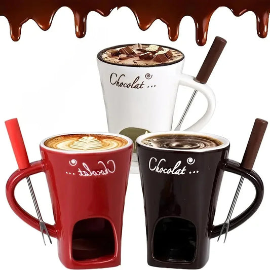 Mugs Coffee Cups Double-Layer Heat-Resistant Ceramic Cup – Anti-Scald Design, Ideal For Coffee & Beverages Butter Melter Cup