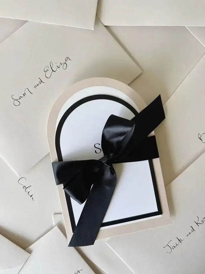 Custom Arch Photo Wedding Invitation Elegant Thank You Card Save the Date Postcard Print Brand Business Logo Design Decoration