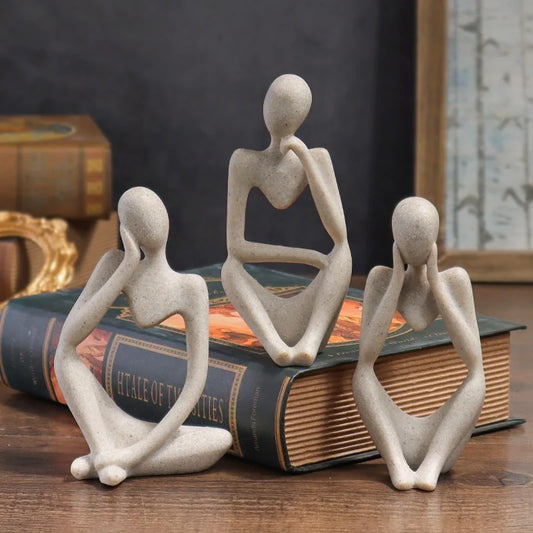 Minimalist Human Contemplation Sculpture Figurine - High Quality Decorative Art Piece with Excellent Value