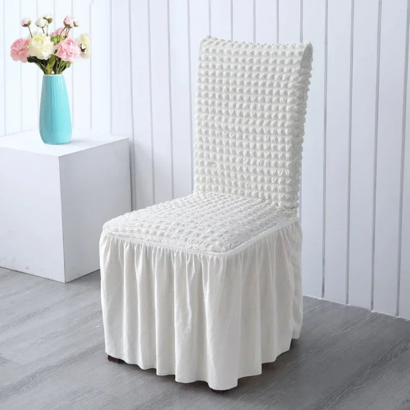 Puff Wedding Chair Cover Banquet Luxury Cover for Chairs Spandex Stretch Backrest Chair Case Protect Wholesale Free Shipping