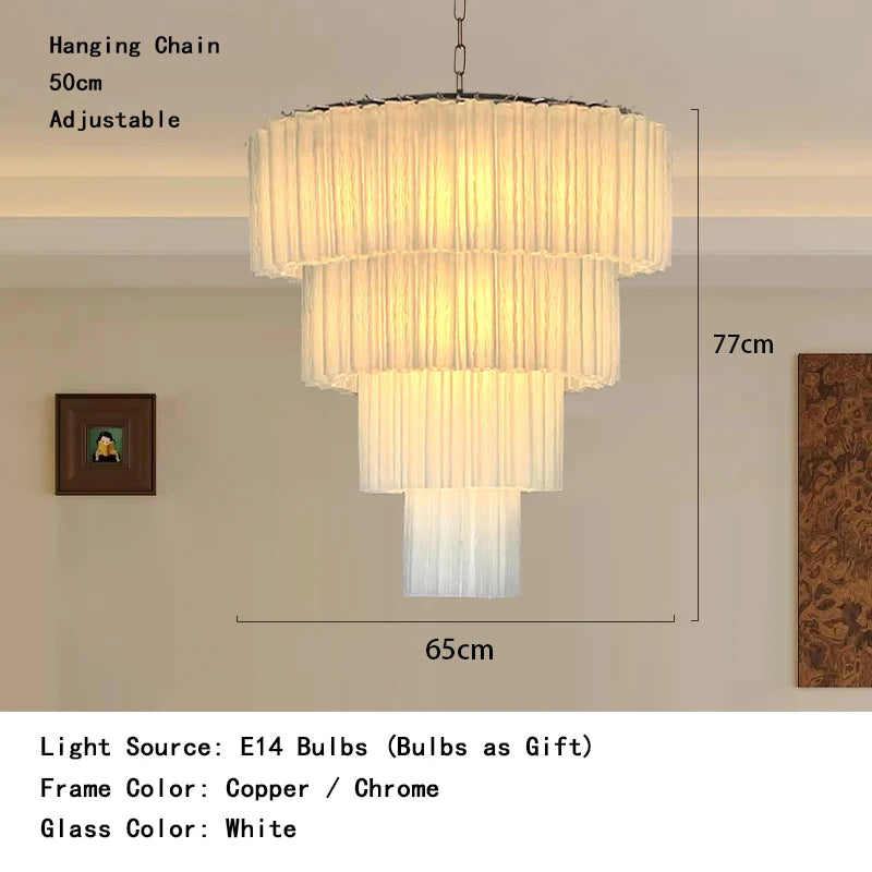 Modern living room chandelier with long glass pendant for bar ceiling decoration, adjustable pendant chain, home decoration