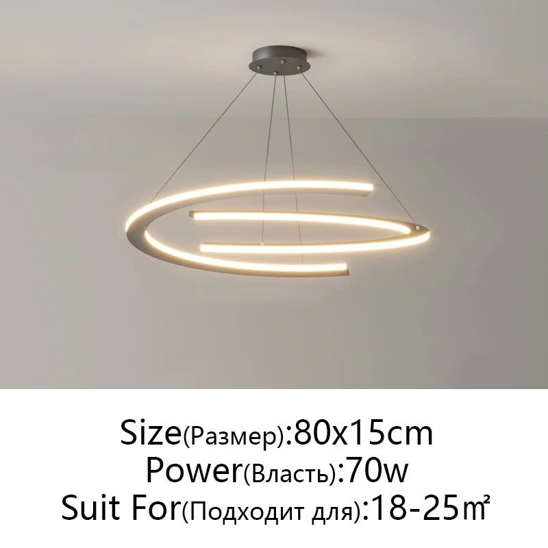Modern Chandelier For Living Room Minimalist Atmosphere Main Lamp Light Luxury Nordic Simple Restaurant Ceiling Pendant Lamp