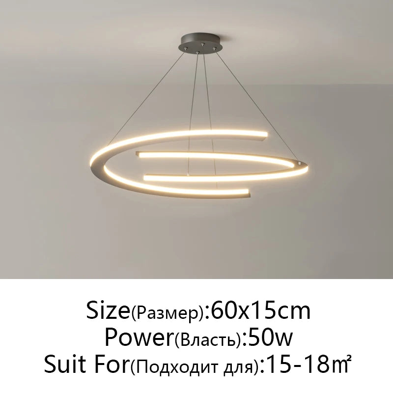 Modern Chandelier For Living Room Minimalist Atmosphere Main Lamp Light Luxury Nordic Simple Restaurant Ceiling Pendant Lamp