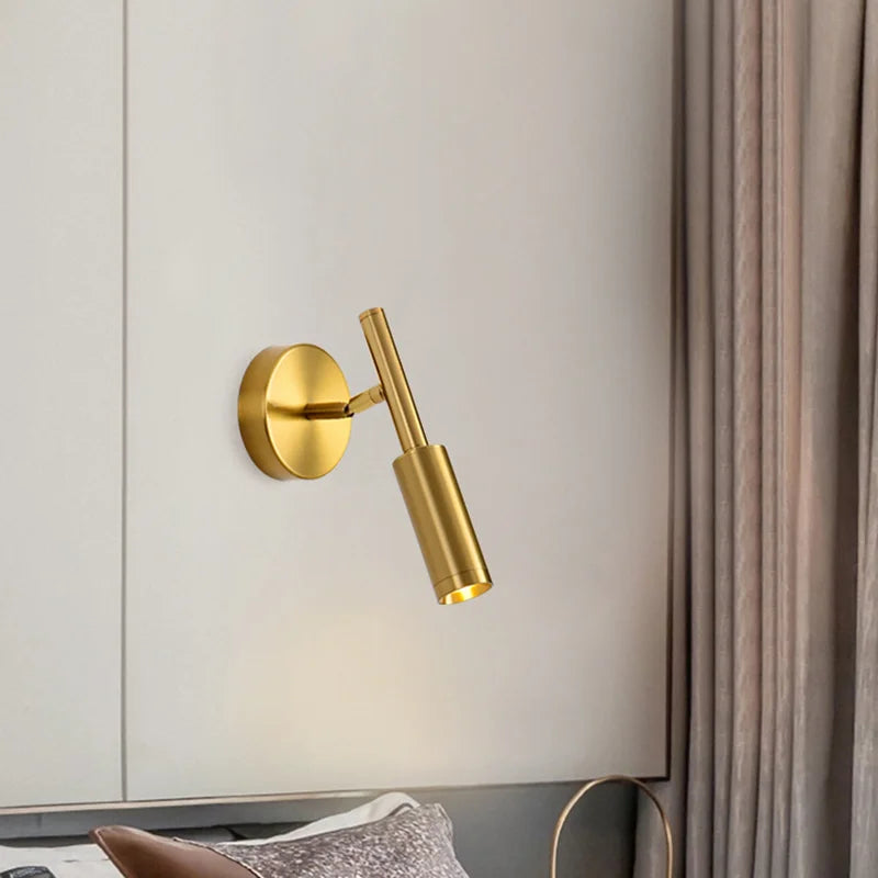 Luxury Home Decor Spot Wall Lamp Metal Body Plating Rotatable Sconce Light LED Hotel Bedroom Retro Design Reading Sconce Lustres