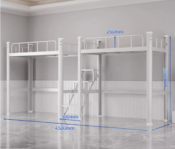 Upper Bed Lower Table Combined Bed College Dormitory Elevated Bed Small Apartment Household Wrought Iron Bed Apartment Bed