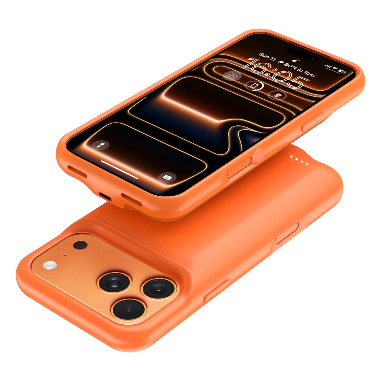 Orange Color Wireless Battery Charger Case for IPhone 17 Pro Max Magnetic Power Bank Battery Charging for IPhone 17 Pro Max