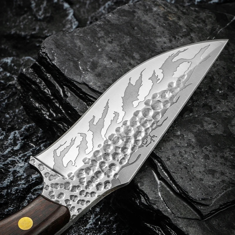 Household wooden handled knives, fruit knives, stainless steel kitchen knives, for cooking and outdoor camping barbecue knives