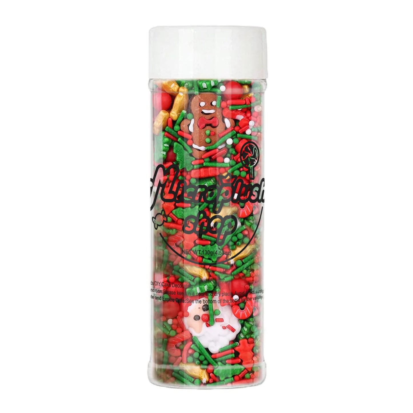 Christmas Sprinkles Mix Christmas Tree Santa Claus Sprinkles Christmas Jimmies Red and Green Sprinkle for  Cookie Baking Decor