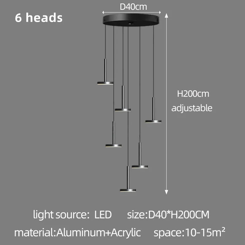 Modern Chandeliers Are Used For Luxury Staircase Lights Led Living Room Lights Coffee Shop Ceiling Lights High-Rise Restauran