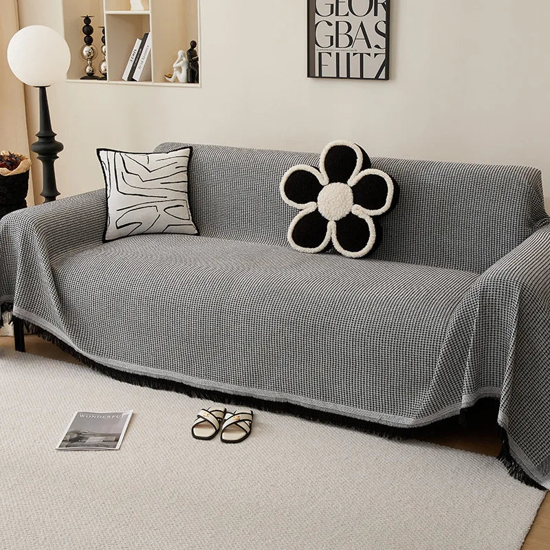 Sofa Towel  with Full Coverage Ins Cream Wind Cotton Yarn Camping Blanket Sofa Cushion Cover All  Season Universal All Inclusive