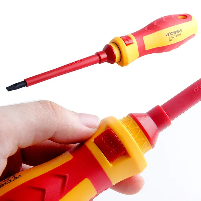 Electrician Repair Tools Kit 13pcs 1000V Changeable Insulated Screwdrivers Set with Magnetic Slotted Bits
