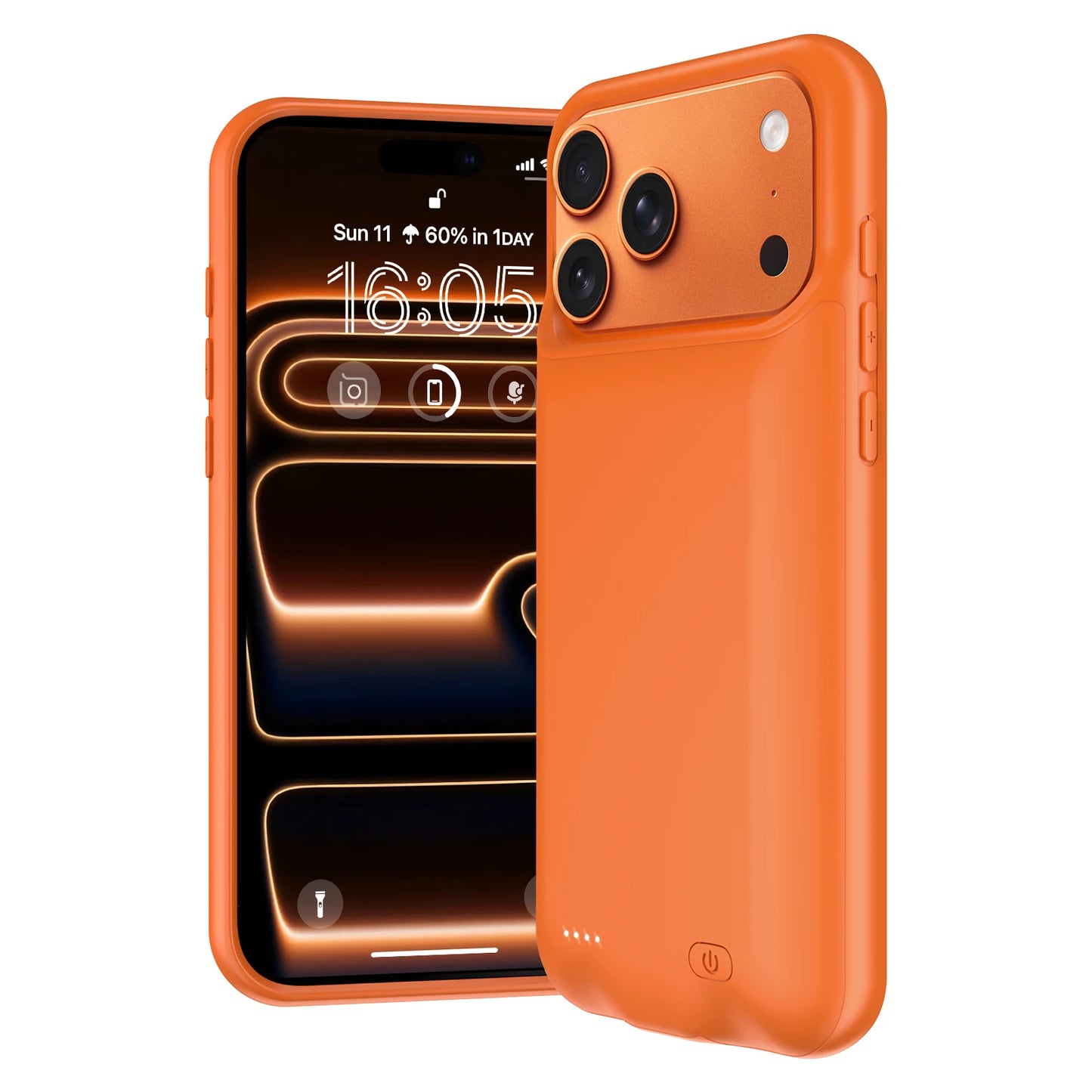 Orange Color Wireless Battery Charger Case for IPhone 17 Pro Max Magnetic Power Bank Battery Charging for IPhone 17 Pro Max