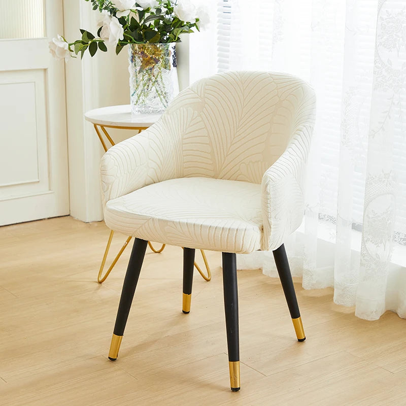 1pc Leaf Jacquard Solid Color Armchair Slipcovers Seat Covers Elastic Chairs Protector Living Room High Arm Dinning Chair Cover