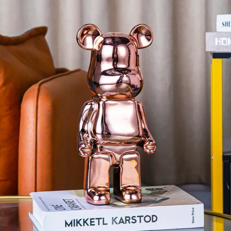 Delicate Bears Figurines Luxury Ceramics Violent Bear Statue Kawaii Cartoon Bear Sculptures Desk Decoration Home Accessories