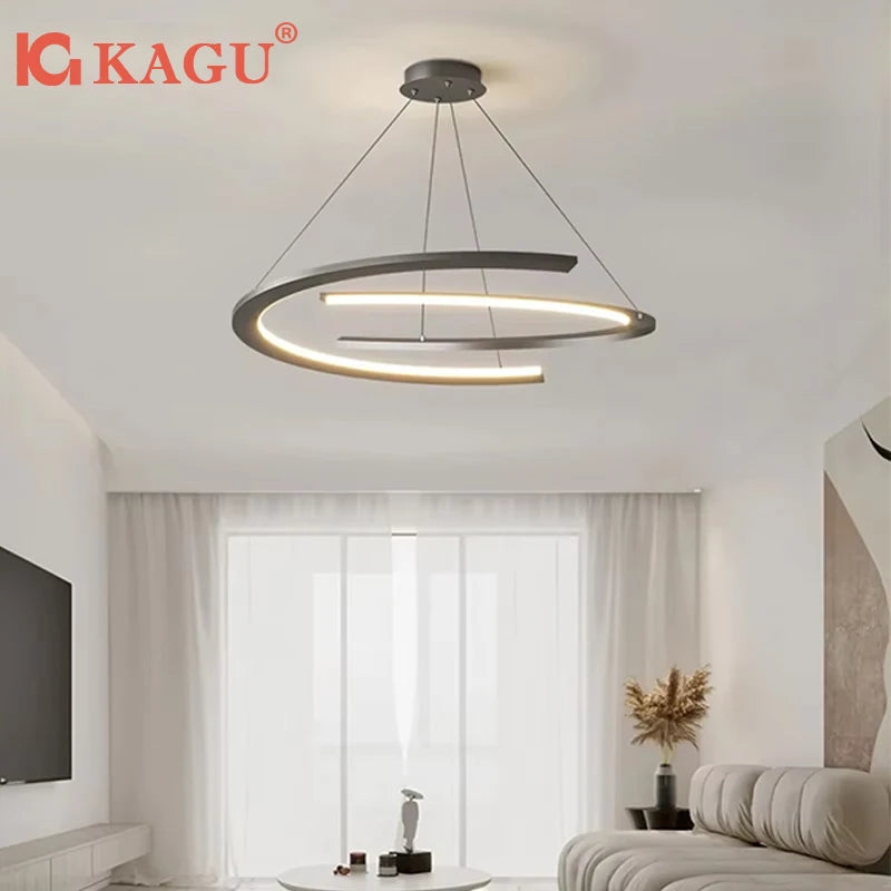 Modern Chandelier For Living Room Minimalist Atmosphere Main Lamp Light Luxury Nordic Simple Restaurant Ceiling Pendant Lamp