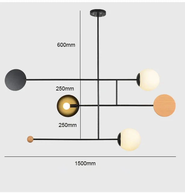 Modern Black Chandelier Dining Table Ceiling Lamps Room Lighting E14 Pole Hanging Light Bedroom Living Room Lighting Fixtures