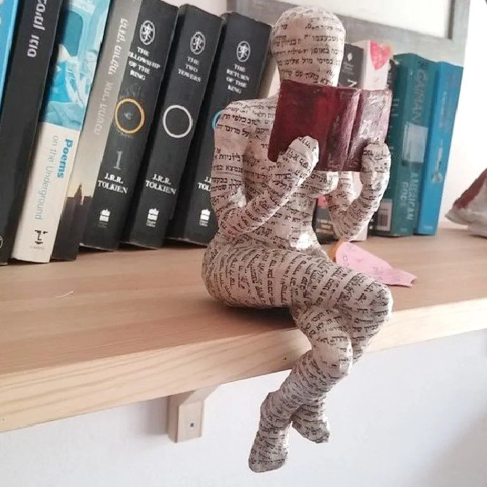 Resin Abstract Home Decor Figurines Simple Reading Desk Stylish Art Decor for Bookshelf Living Room Home Office Spaces Art Decor