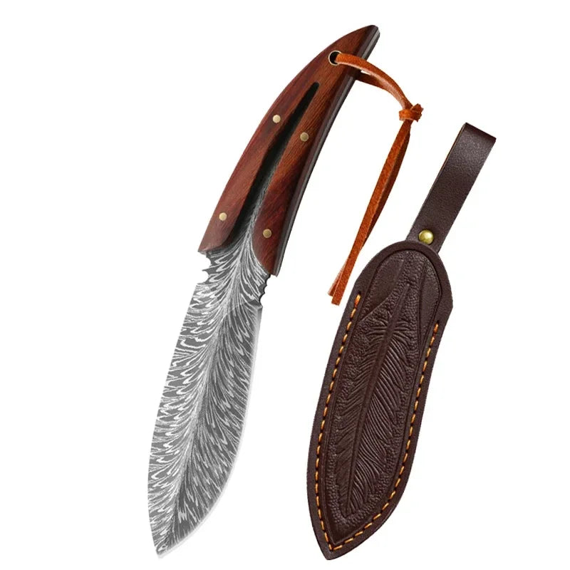 Utility Knife Butcher Boning Barbecue Knife Slicing Meat Fruit Fish Filleting Knife Chef Cooking Wooden Handle Kitchen Knives