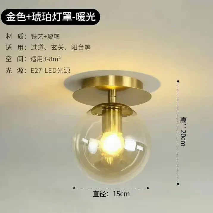 round ball Glass Ceiling Lamps Modern Cheap For Restaurant Aisle Corridor Balcony Decoration luxury Led Ceiling Light Fixtures