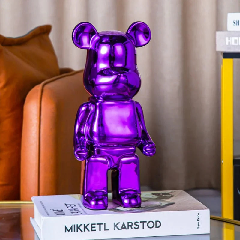 Delicate Bears Figurines Luxury Ceramics Violent Bear Statue Kawaii Cartoon Bear Sculptures Desk Decoration Home Accessories