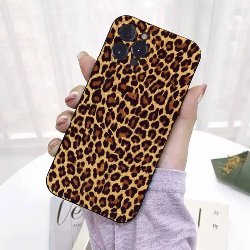 Fashion Tiger Leopard Print Phone Case Silicone Soft For iphone 14 13 12 11 Pro Mini XS MAX 8 7 6 Plus X 2020 XR Shell