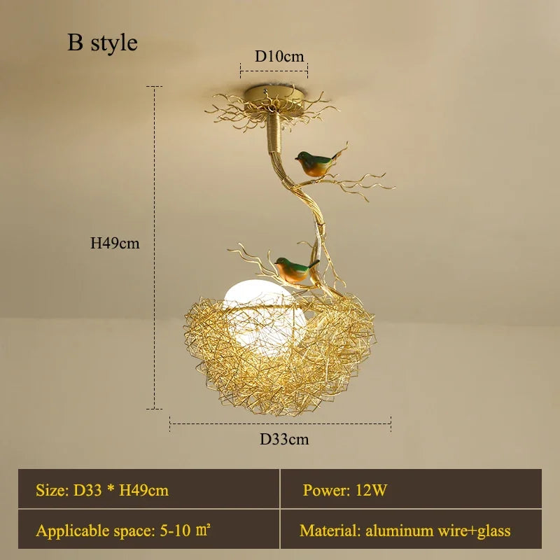 Bird chandelier Rustic luxury tree branch chandelier unique minimalist lamps for Living Room Loft farmhouse chandelier lighting