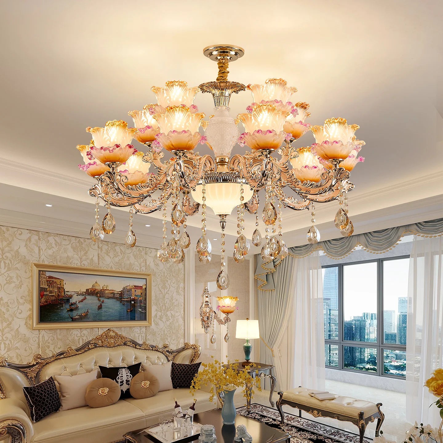 European Living Room Crystal Chandelier Luxurious Dining Room Bedroom Duplex Building Minimalist Modern Lobby Villa Hotel Lights