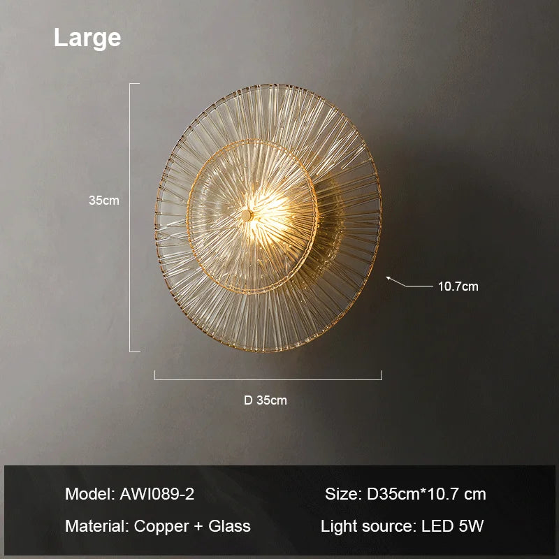 Lausanne Post-modern Home Decor For Living Room Background Wall Lamp Bedroom Light Fixtures Luxury Glass Corridor Aisle Sconces