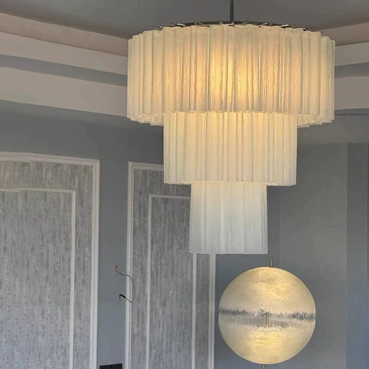 Modern living room chandelier with long glass pendant for bar ceiling decoration, adjustable pendant chain, home decoration