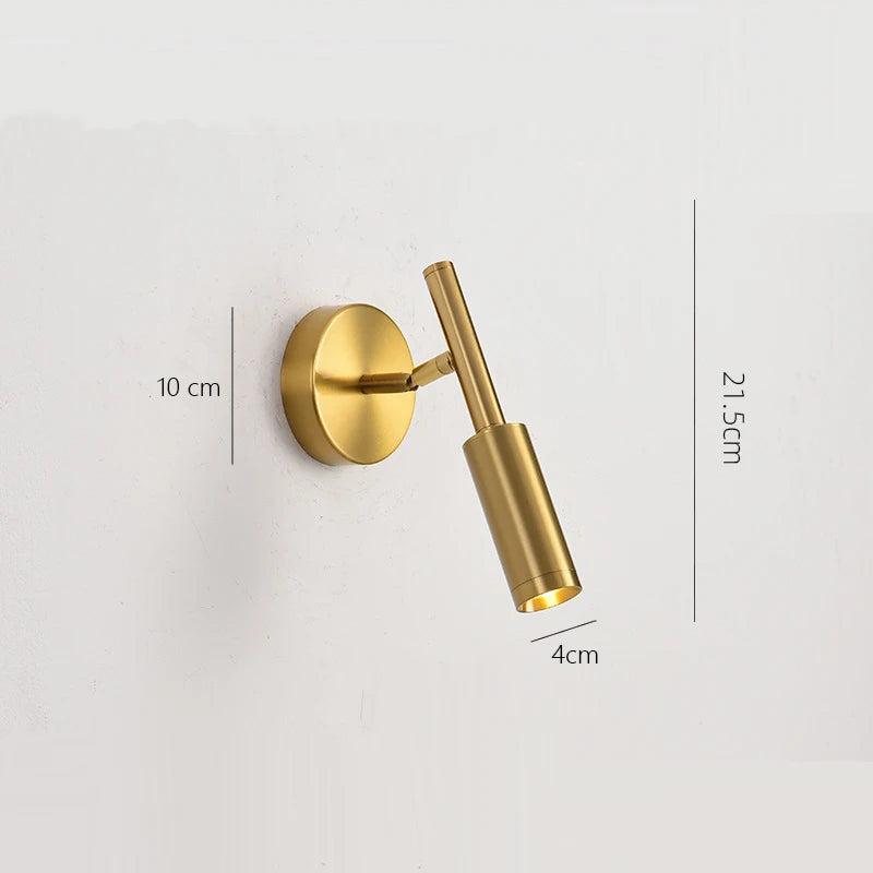 Luxury Home Decor Spot Wall Lamp Metal Body Plating Rotatable Sconce Light LED Hotel Bedroom Retro Design Reading Sconce Lustres