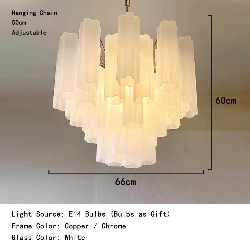 Modern living room chandelier with long glass pendant for bar ceiling decoration, adjustable pendant chain, home decoration