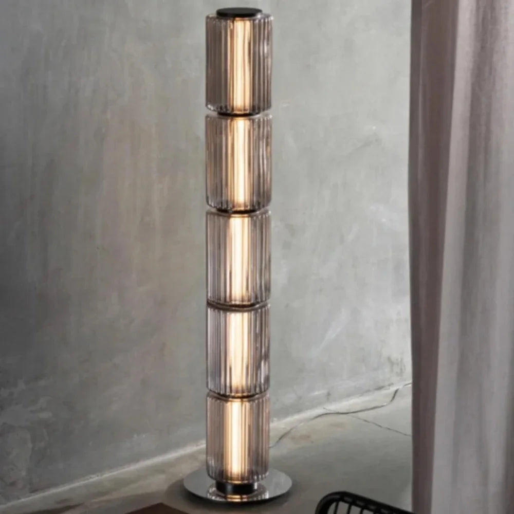 Italian Designer Luster Modern LED Floor Lights For Living Room Bedroom Bedside Table Lamp Home Decor Glass Cylinder Floor Lamps